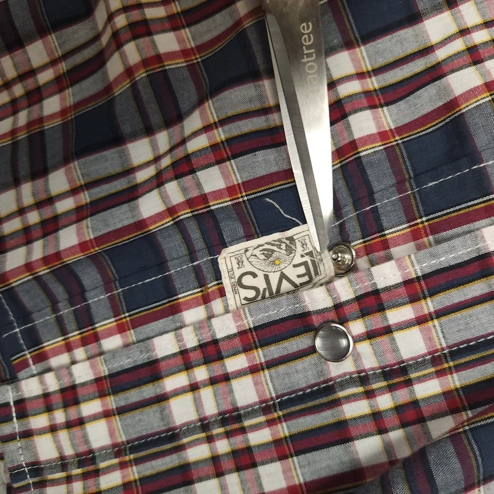 Levis Shirt Mens Extra Large Peral Snap Plaid‎ Long Sleeve Western